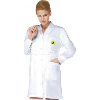 Zdravotnický plášť ESD pracovní plášť, slabý, s logem, 3/4, unisex, bílý, L - 101007598