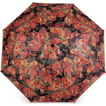 Deštník Dámský skládací deštník, barva 12 antracitová oranžová