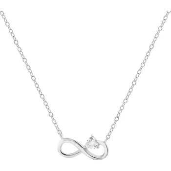 Náhrdelník Stříbrný náhrdelník se zirkonem - nekonečno, srdce - AP537-9500