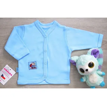 Kojenecké oblečení AMÁLKA Bavlněný, kojenecký kabátek, modrý, aplikace Velikost: 68