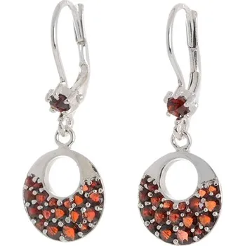 Náušnice Stříbrné naušnice s českými granáty STNAU0476F + Dárek zdarma