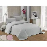 Přehoz bavlněný Deluxe jednobarevný Světle šedý TiaHome 220x240cm + 2ks 50x70cm