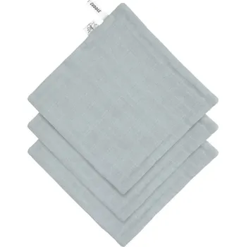 LÄSSIG mušelínové/froté žínky set 3 ks Powder blue