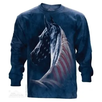 Pánská mikina Mikina The Mountain Long Patriotic Horse - modrá, M