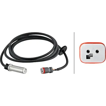 ABS Snímač, počet otáček kol, , 20509866, 20528653, 20528657, 20528660, 20916177, 21247147, 21296831, 21296832, 21296836, 21296840, 21296841, 21361883, 21361885, 21363497, 21444285, HELLA, 6PU 230 048-061