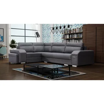 Sedací souprava Falco Rohová sedací souprava ALVIN rozkládací s úložným prostorem, levá, černá/Inari 100