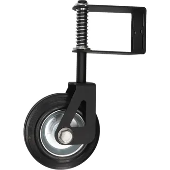 Pohon brány Podpěrné kolo s pružinou pro křídlovou bránu, pozinkovaná ocel, práškově lakovaná matnou černou barvou