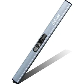 Zapalovač Dlouhý nabíjecí vysouvací plazmový zapalovač na svíčky a krb v dárkové krabičce - stříbrný