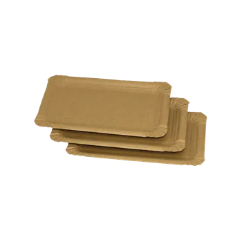 Jednorázové nádobí ECOFOL Hnědý papírový tácek EKO 10x16 cm č. 3 párty KRAFT ideal pack® bal/10 ks