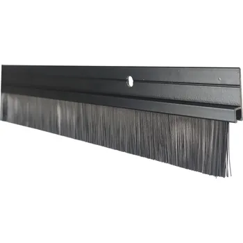 Hliníková těsnicí lišta s nylonovým kartáčem, délka vlasu 24 mm, černá lišta, boční, 1 m