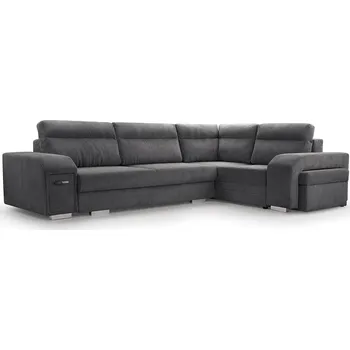 Sedací souprava Falco Rohová sedací souprava ALVIN rozkládací s úložným prostorem, pravá, šedá Lincoln 90