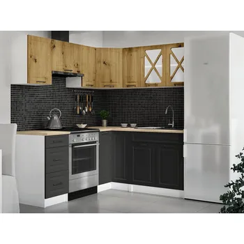 Falco Rohová kuchyňská linka ASTRA artisan/grafit MAT