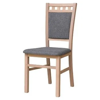 Jídelní židle DENIS new (LOTOS) -Jídelní židle - dřevo bukové moření DUB SONOMA(bardolino)/ látka ŠEDÁ SS21, kolekce "FN" (K150)NOVÁ LÁTKA