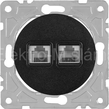 Elektrická zásuvka SEU1018B DAT 1xRJ45 1xRJ11 černá SOUL DPM