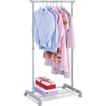 Autronic Stojan na šaty jednoramenný, s odkladačem, šedá barva, kov / plast, chrom ABD-1209 GREY