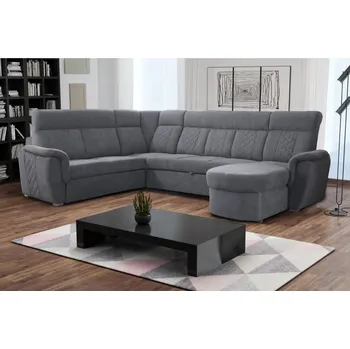 Sedací souprava Falco Rozkládací sedací souprava do U Billy s úložným prostorem, pravý otoman, šedá