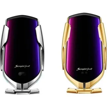 Držák do auta Interlook Q005 | Elektronický držák do auta s indukčním nabíjením 10W Quick Charge 3.0 Zlatý