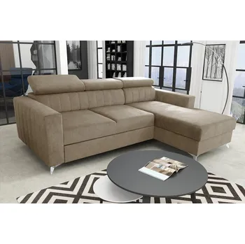 Sedací souprava Falco Rohová sedací souprava MILDRED rozkládací s úložným prostorem, pravá, světle hnědá