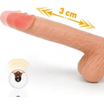 Vibrátor Paloqueth Realistic Thrusting Dildo Vibrator with Suction Cup 9.5" Skin