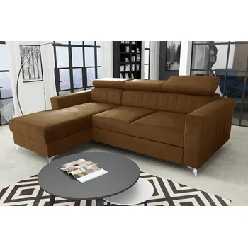 Sedací souprava Falco Rohová sedací souprava MILDRED rozkládací s úložným prostorem, levá, hnědá