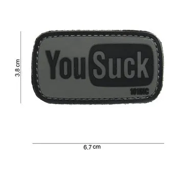 Nášivka Gumová nášivka 101 Inc YouSuck - šedá