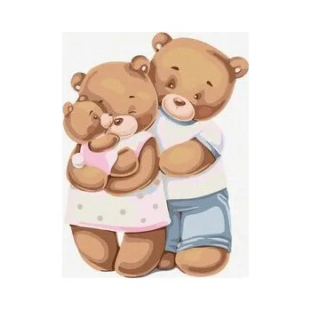 Set školních potřeb Malowanie po numerach - Szczęśliwa rodzina misiów