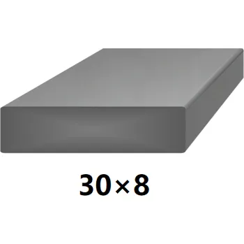 Stavební profil Plochá plná ocelová tyč 30x8 mm (pásovina), bez povrchové úpravy 6 m (J-P30x8-6)