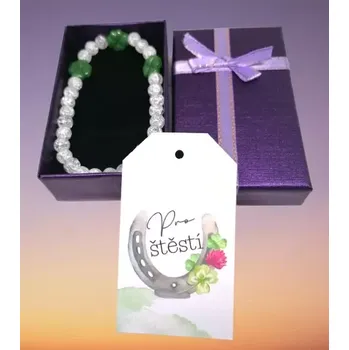 Náramek Dárkové balení náramku - čtyřlístky z avanturínu