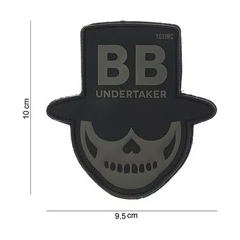 Nášivka Gumová nášivka 101 Inc nápis BB Undertaker - šedá