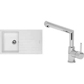 Kuchyňský dřez Set Sinks (dřez Perfecto 860 Milk 28 + baterie Mix 350 P Chrom - lesklý) ACRP86028M350P