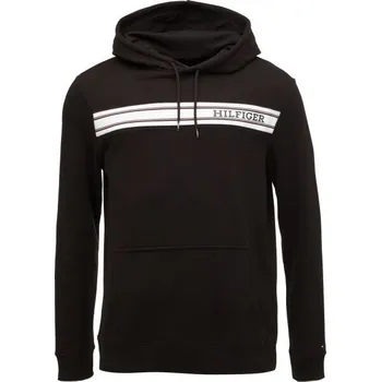Pánská mikina Pánská mikina Tommy Hilfiger MONOTYPE STRIPE LOUNGE HOODY M Černá, Bílá