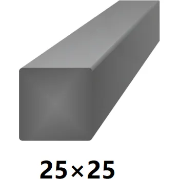 Příslušenství pro plot Hranatá čtvercová plná ocelová tyč 25x25 mm (čtyřhran), bez povrchové úpravy 6 m (J-S25x25-6)