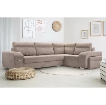 Sedací souprava Falco Rohová sedací souprava ALVIN rozkládací s úložným prostorem, pravá, šedá Lincoln 86