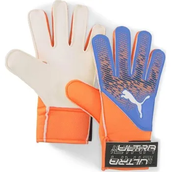 Brankářské rukavice Pánské brankářské rukavice Puma ULTRA GRIP 4 RC 11 Modrá, Oranžová, Bílá