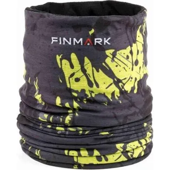 Nákrčník Multifunkční šátek Finmark MULTIFUNCTIONAL SCARF WITH FLEECE UNI Žlutá, Černá, Bílá