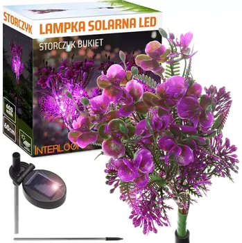 Dekorativní svítidlo Interlook FLD-16-PURPLE | Solární zahradní lampa LED Orchid bouquet | 60 cm, 600 mAh