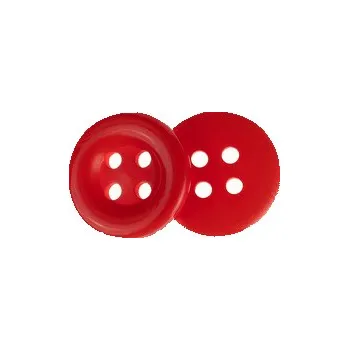 Knoflík Knoflík - sada 6 ks - červená - prům. 15 mm