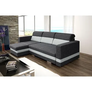 Sedací souprava Falco Rohová sedací souprava Rimini, rozkládací s úložným prostorem, levá, šedá Etna 96/90