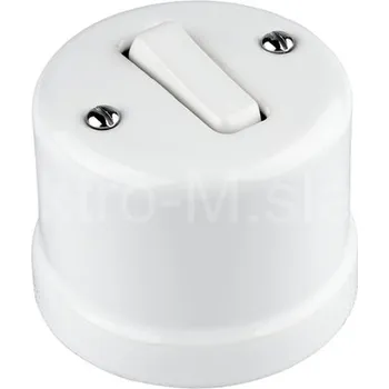 vypínač VINTAGE vypínač 6 schodišťový bílá nástěnný klapka keramika K1-R120QM