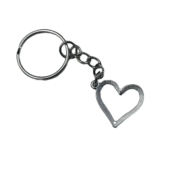 DCH Kovový přívěsek na klíče - srdíčko obrys