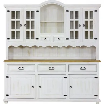 Knihovna Kredenc z masivu VIT 02 selský - K17 bílý vosk