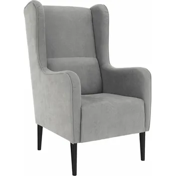 Křeslo Designové křeslo ušák BREDLY, šedá/černá