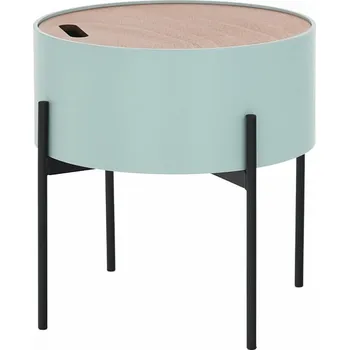 Konferenční stolek Kulatý odkládací stolek MOSAI, neo mint/přírodní/ černý kov