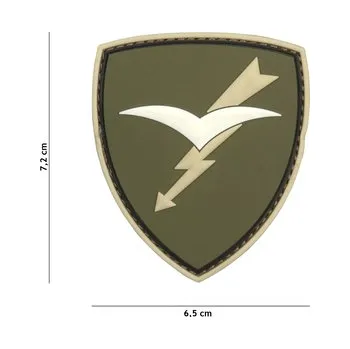 Gumová nášivka 101 Inc znak Paratroopers Brigade - olivová