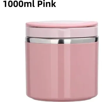 Termoska Nerezová termoska na jídlo a polévku pro děti | cestovní ešus - Růžová - 1000 ml