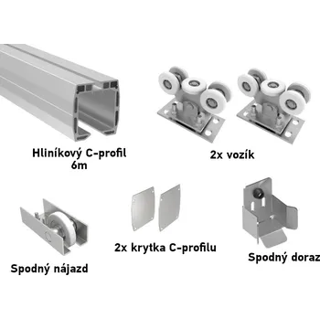 Pohon brány Hliníková kombinovaná sada pro výrobu samonosných posuvných bran do 4 m