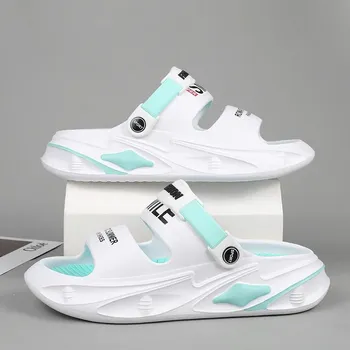 Dámské sandále Gumové outdoorové pantofle s nápisy Barva: Nebeská, Velikost: 36-37