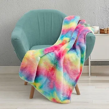 deka PRIME Deka dvouvrstvá microfleece/umělá kožešina 127 x 152 cm duhová - tmavá
