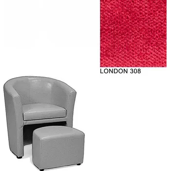 Křeslo Klubové křeslo AVA HOLGER I, s taburetkou, LONDON 308