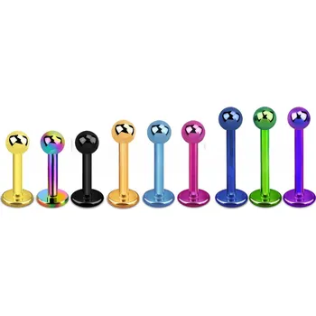 Piercing Piercingate Labreta s kuličkou PLA00248 - Barva/Motiv: Fialová, Délka tyčky: 8 mm, Kuličky: 3 mm, Průměr tyčky: 1,2 mm